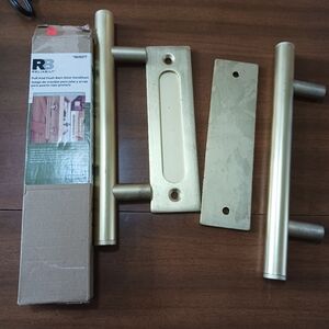 Barn Door Handleset 11.5 Panels And Handles NO RINGS Gold Finish